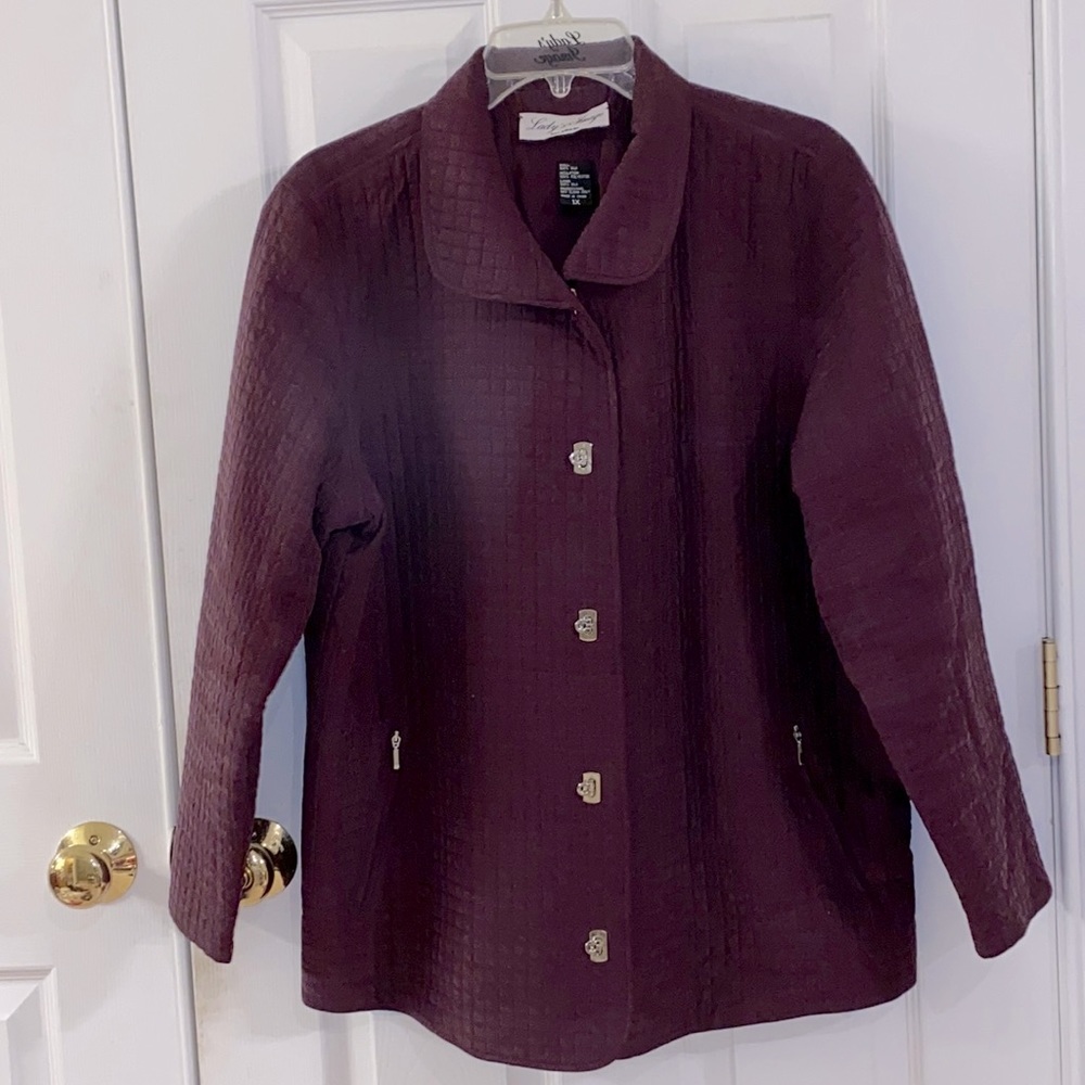 Quilted Silk Jacket w/ Silver Toggle Closures